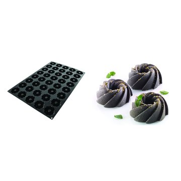 Obrázek 1 produktu SIL Forma silikon černá - SWIRL pr.68mm v.30mm 60ml 40ks