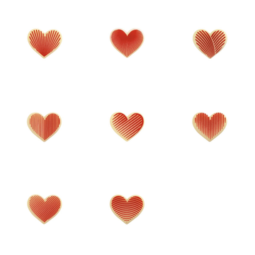 Obrázek 1 produktu PCB DEKOR SRDÍČKA GRAPHIQUES bílá s červenými proužky 12 druhů 300ks, bez E171