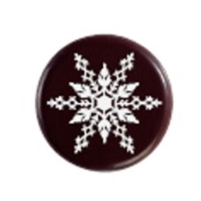 Obrázek produktu PCB DEKOR KOLEČKO z hořké čokolády s bílou vločkou pr.2,5cm 540ks