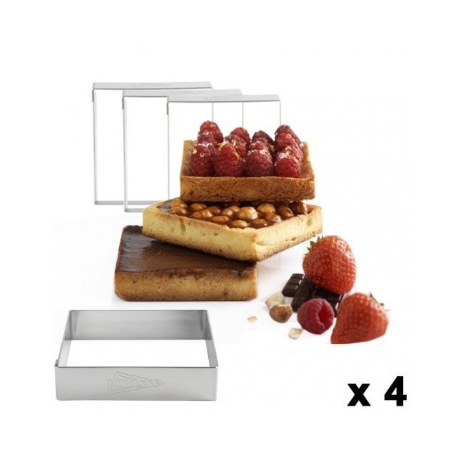 Obrázek produktu PATISSE Ráfek čtverec nerez, 80x80x20 mm 4ks/bal