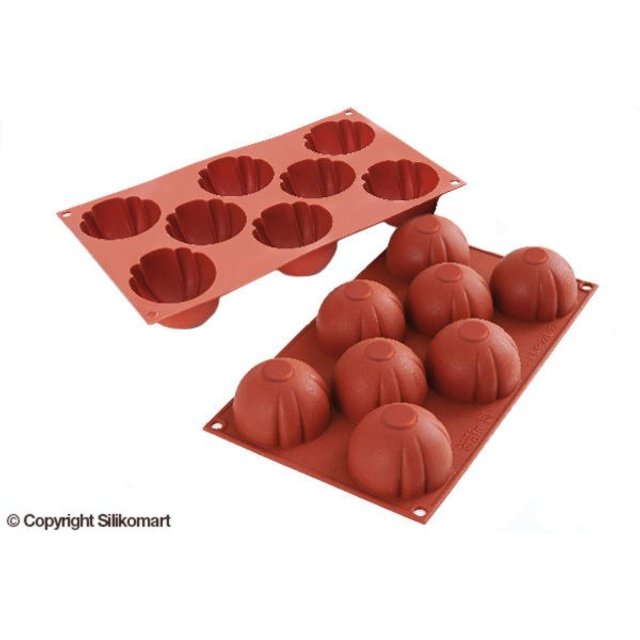 Obrázek produktu SIL FORMA SILIKON terakota- POLOKOULE se zářezy pr.64v.43. 105ml 8ks