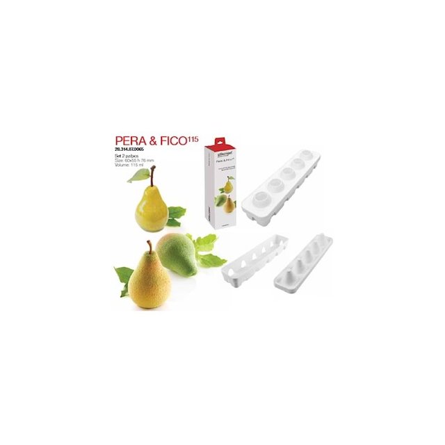 Obrázek produktu SIL FORMA SILIKON bílá - Hruška/Fík 5x6x5,5cm, v.7,6cm+podnos