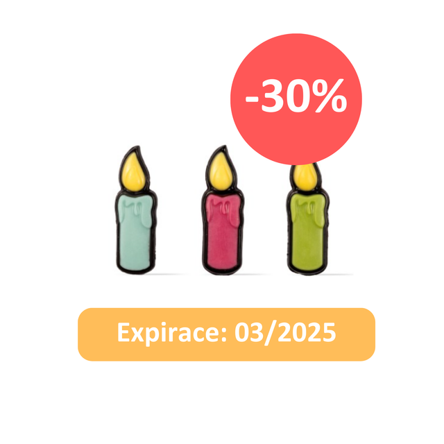 Obrázek produktu DOBLA Dekor barevné svíčky (comic candle)4,5x1,5m 180ks-ZVÝHODNĚNÁ CENA-SLEVA 40%-exp.03/25