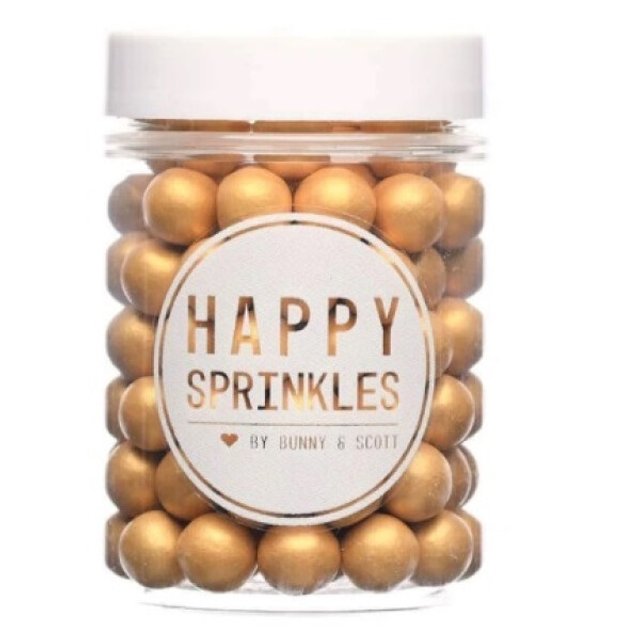 Obrázek produktu HS Dekorace čokoládové CRUNCH GOLD CHOCO M (kuličky zlaté) 90g