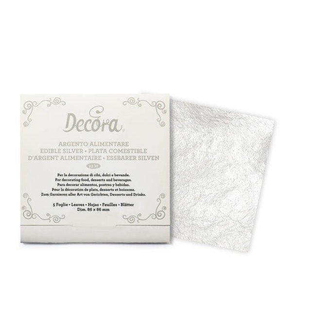 Obrázek produktu DECO STŘÍBRNÉ LÍSTKY (plátky) 5ks 86x86mm