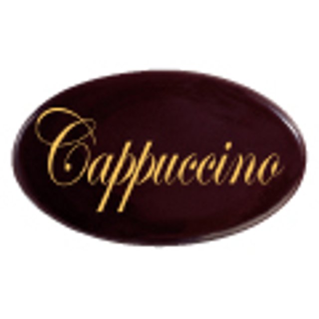 Obrázek produktu DEKOR Nápis CAPPUCINO tmavý-ovál390 -ZVÝHODNĚNÁ CENA-SLEVA 20%-EXP.07/25