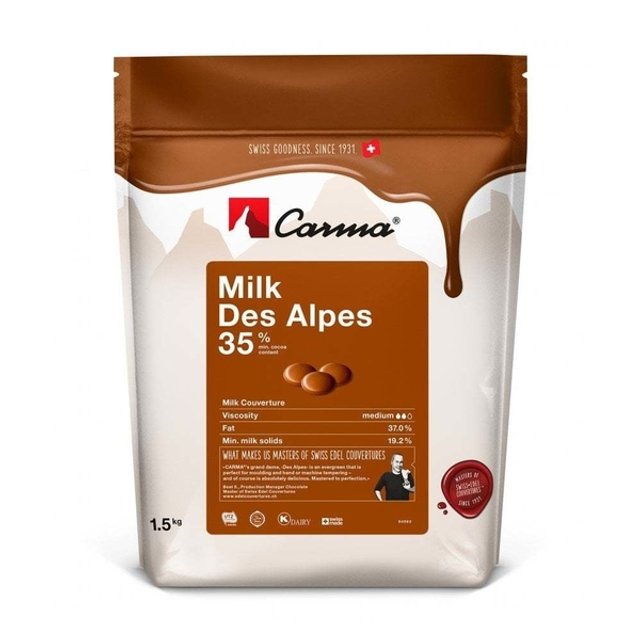 Obrázek produktu CARMA Čokoláda mléčná 35% DES ALPES 5x1,5 kg