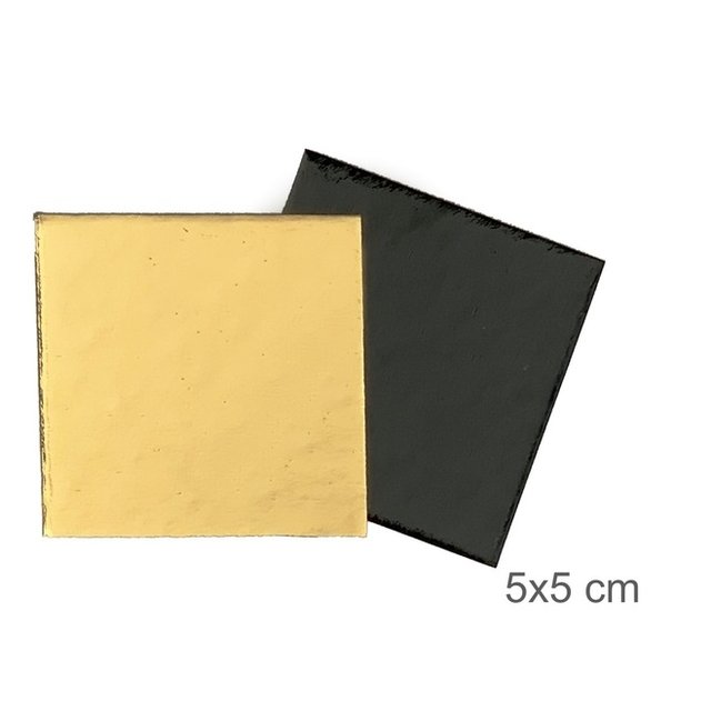 Obrázek produktu Lepenková podložka ZLATO/ČERNÁ  ČTVEREC 5x5cm 100ks