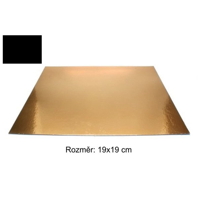 Obrázek produktu Lepenková podložka ZLATO/ČERNÁ  ČTVEREC 19x19cm 100ks