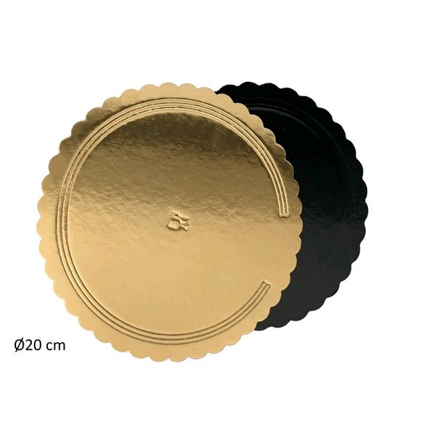 Obrázek produktu Lepenková podložka ZLATO/ČERNÁ  pr.20cm 100ks