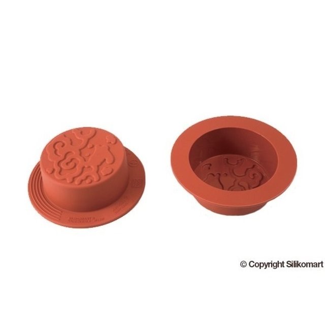 Obrázek produktu SIL FORMA SILIKON  terakota - MOONCAKE NATURE Ø68 mm v. 32 mm 105 ml 12 ks