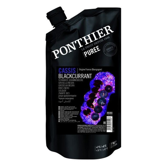 Obrázek produktu PONTHIER PYRÉ černý rybíz (Blackcurrant) chlazené 6x1kg