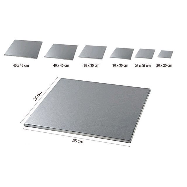 Obrázek produktu SIL Podložka dortová SILNÁ stříbrná 25x25x1,2cm