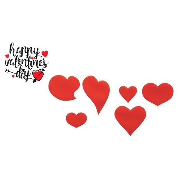 Obrázek produktu PCB DEKOR SRDCE ČERVENÉ 6 druhů 360ks