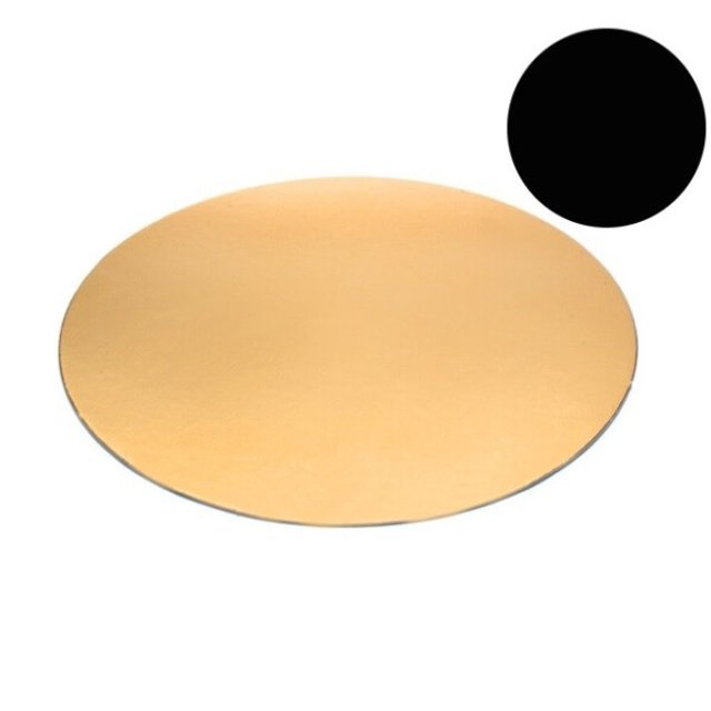 Obrázek produktu Lepenková podložka ZLATO/ČERNÁ (hladký okraj) pr.28cm 100ks