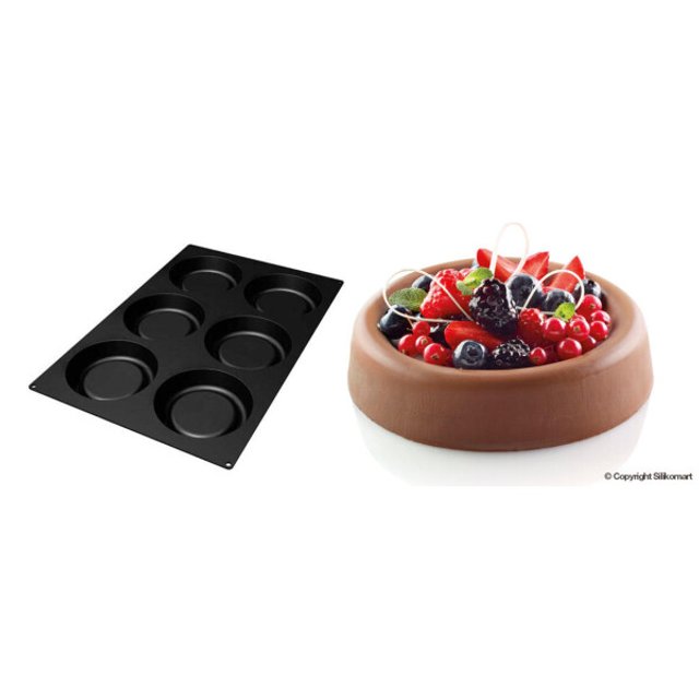 Obrázek produktu SIL Forma silikon černá - TART, pr.165mm v39mm 613ml 6ks - ZVÝHODNĚNÁ CENA-30%- POUŽITÉ ZBOŽÍ