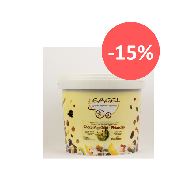 Obrázek produktu LEAGEL VARIEGATO CHOCO POPCORN PISTACIE 2x4kg - ZVÝHODNĚNÁ CENA - SLEVA 15%