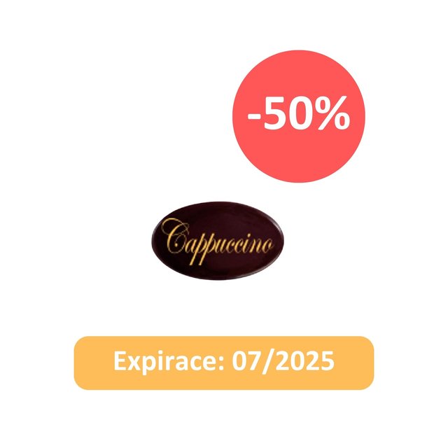 Obrázek produktu DEKOR Nápis CAPPUCINO tmavý-ovál390 - EXP.07/25 - ZVÝHODNĚNÁ CENA - SLEVA 50%