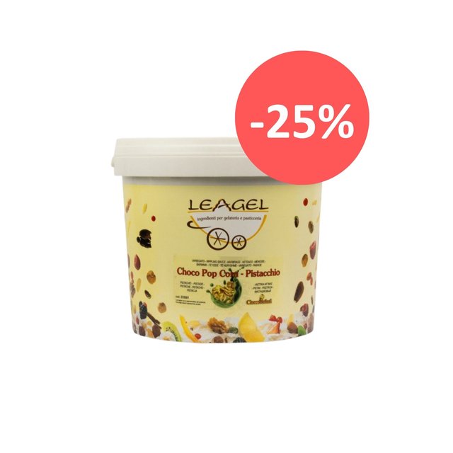 Obrázek produktu LEAGEL VARIEGATO CHOCO POPCORN PISTACIE 2x4kg - ZVÝHODNĚNÁ CENA - SLEVA 25%