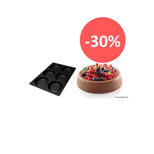 Obrázek produktu SIL Forma silikon černá - TART, pr.165mm v39mm 613ml 6ks - ZVÝHODNĚNÁ CENA-30%- POUŽITÉ ZBOŽÍ